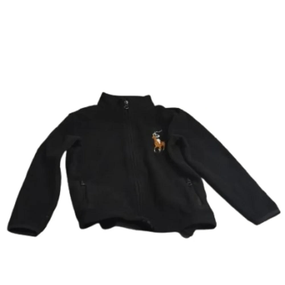 Polo By Ralph Lauren Boys Quarter Zip Large Logo Sweatshirt Fleece Sz 7